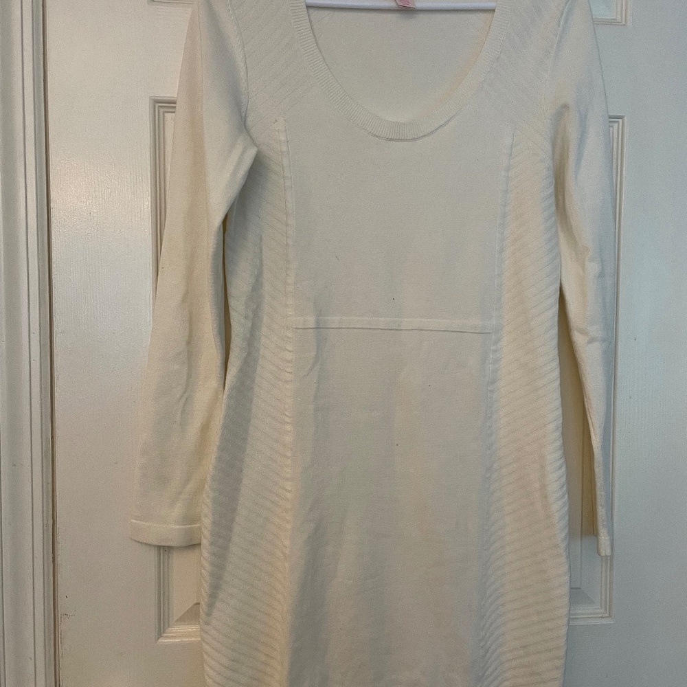 Pink mini sweater dress